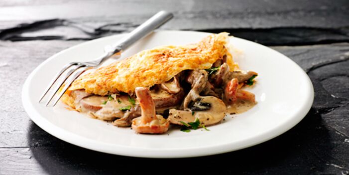 Omelet with mushrooms for the Keto diet